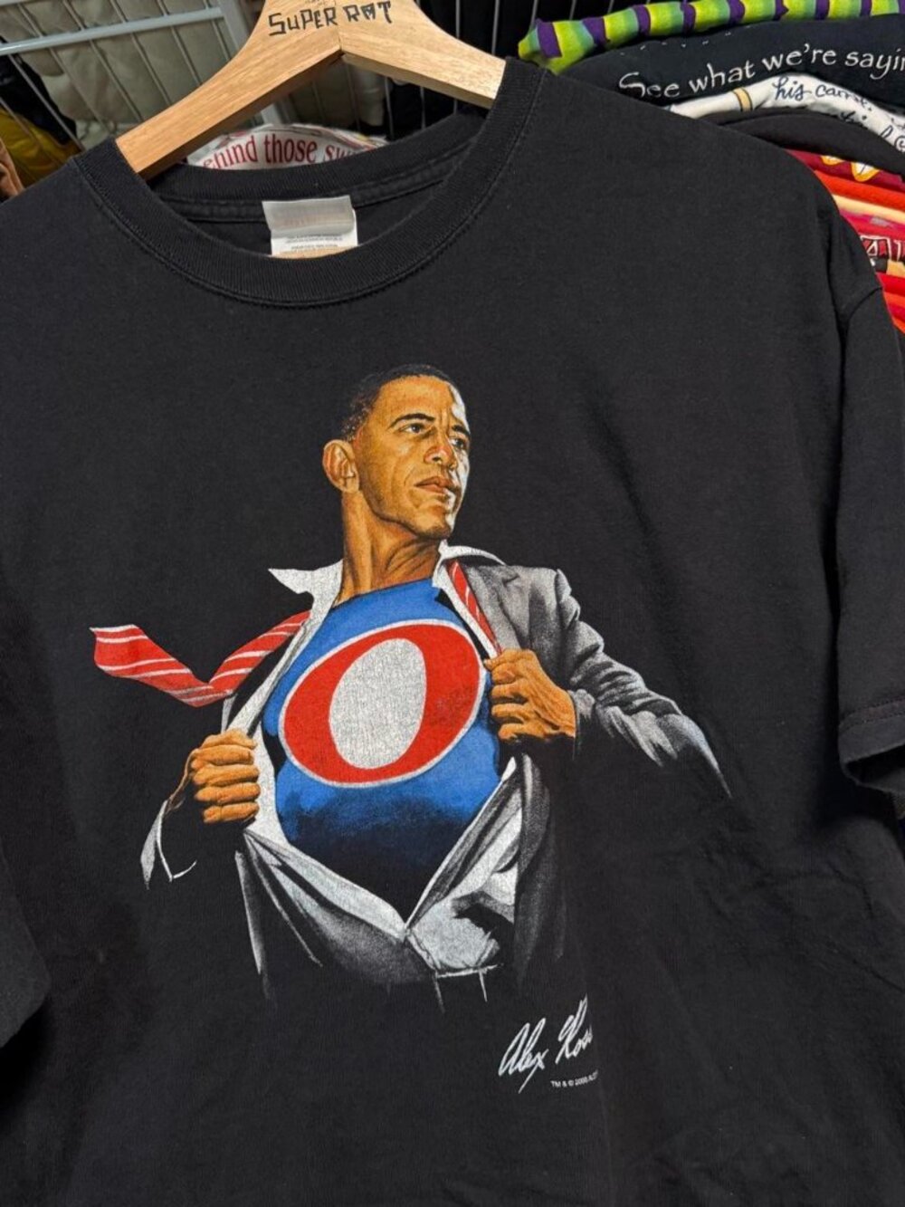 Super Obama graphitti comic book art t shirt black